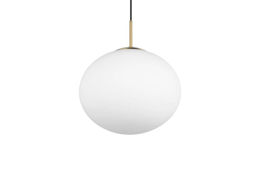 Lampe à suspension ovale Fomento Ø 30cm - laiton avec verre blanc Trio 4017807616217