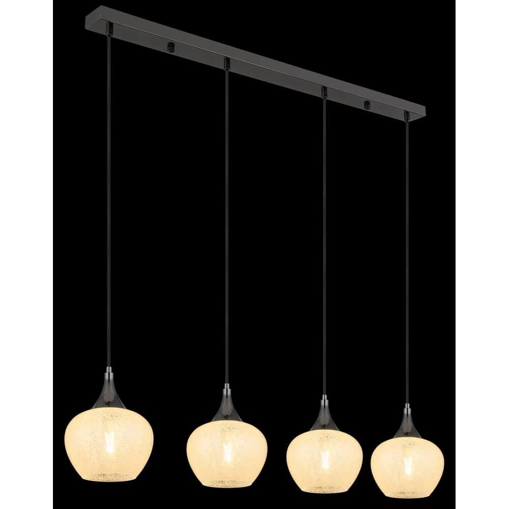 Suspension anthracite Maxy avec verre blanc 4 lumières Globo 9007371456178