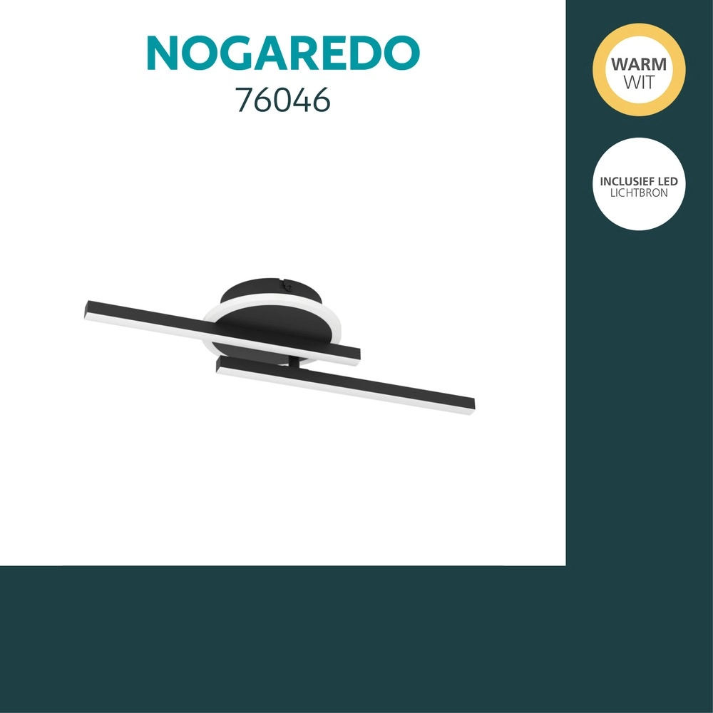 Lampe de plafond moderne Nogaredo Noir 45cm Eglo 9008606391554