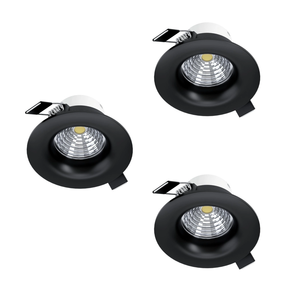 Lot de 3 spots encastrés Saliceto noir Ø 8.8cm - 4.8W Lot de 3 spots encastrés Saliceto noir Ø 8.8cm - 4.8W