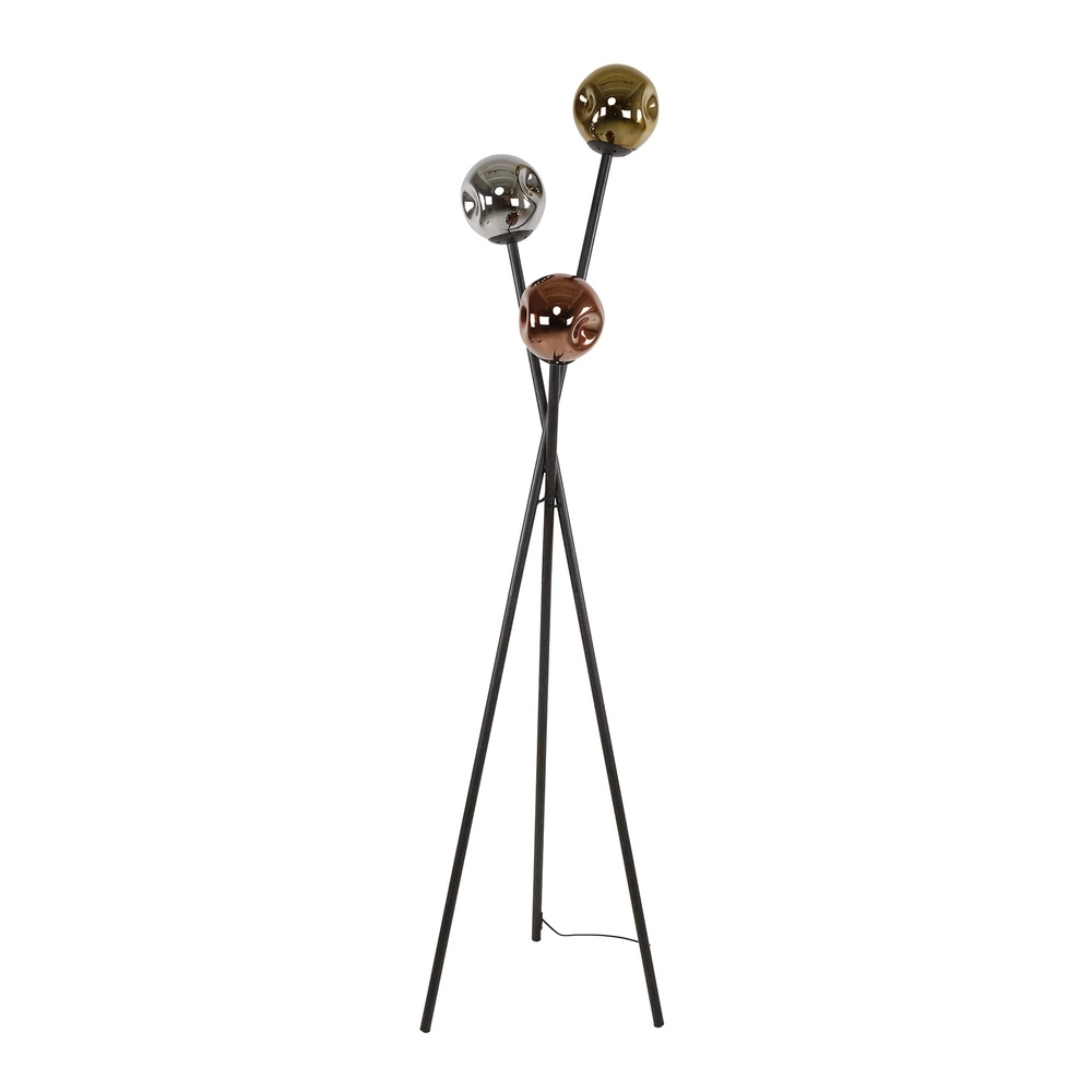 Lampe sur pied trépied Molecule avec des boules de verre Lyora 8716803512092