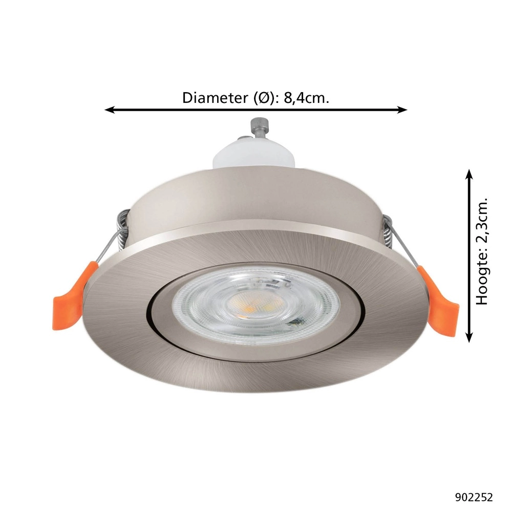 Spot encastré Barranco nickel Ø 8.4cm IP44 - 4000K Eglo 9008606359295