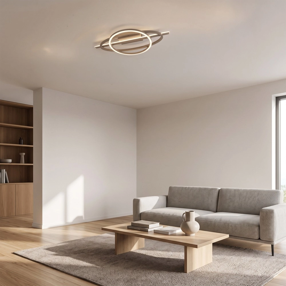 Lampe de plafond à design Planillo Ovale brun sable Eglo 9008606391455