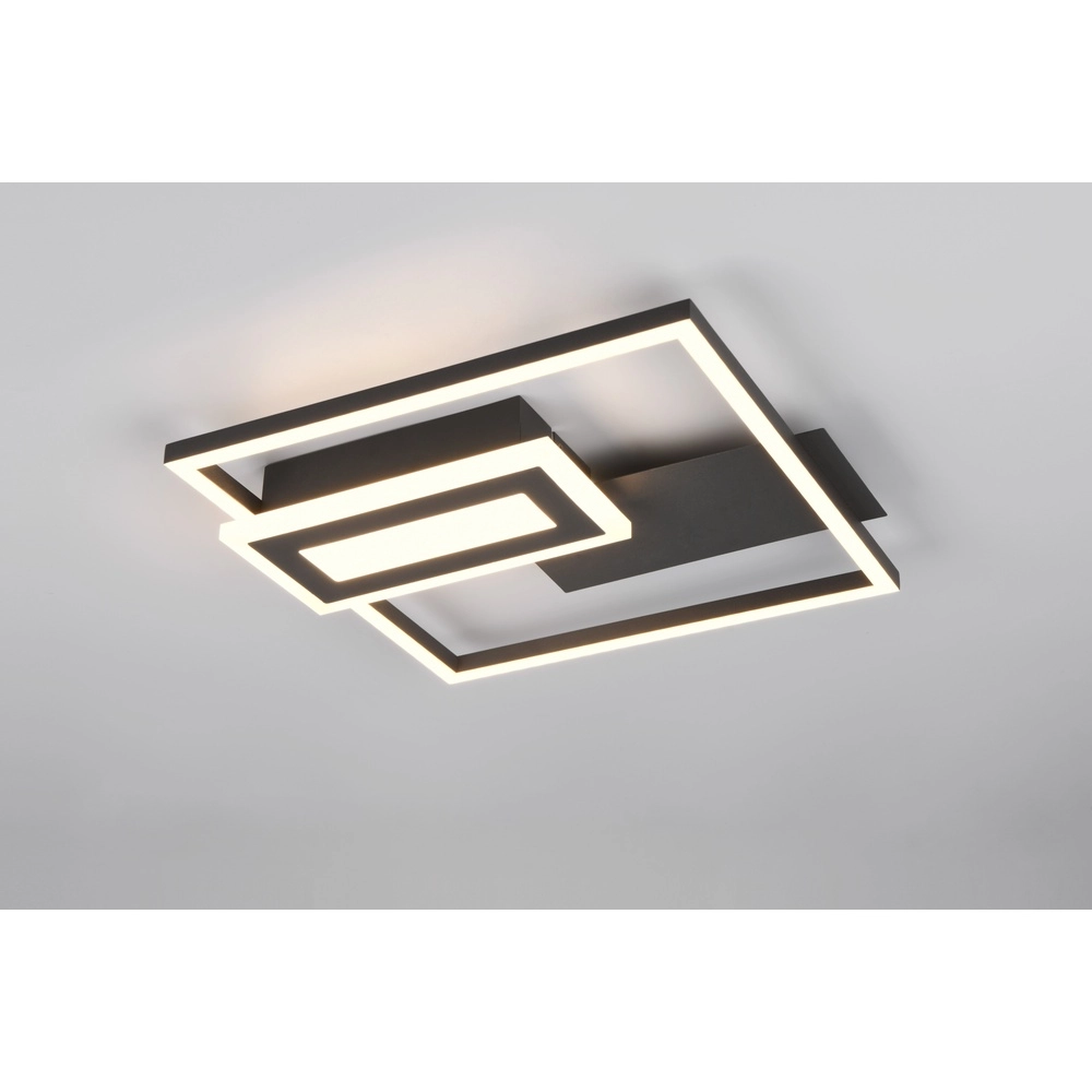 Plafonnier carré Spiro noir 30cm Trio 4017807612424