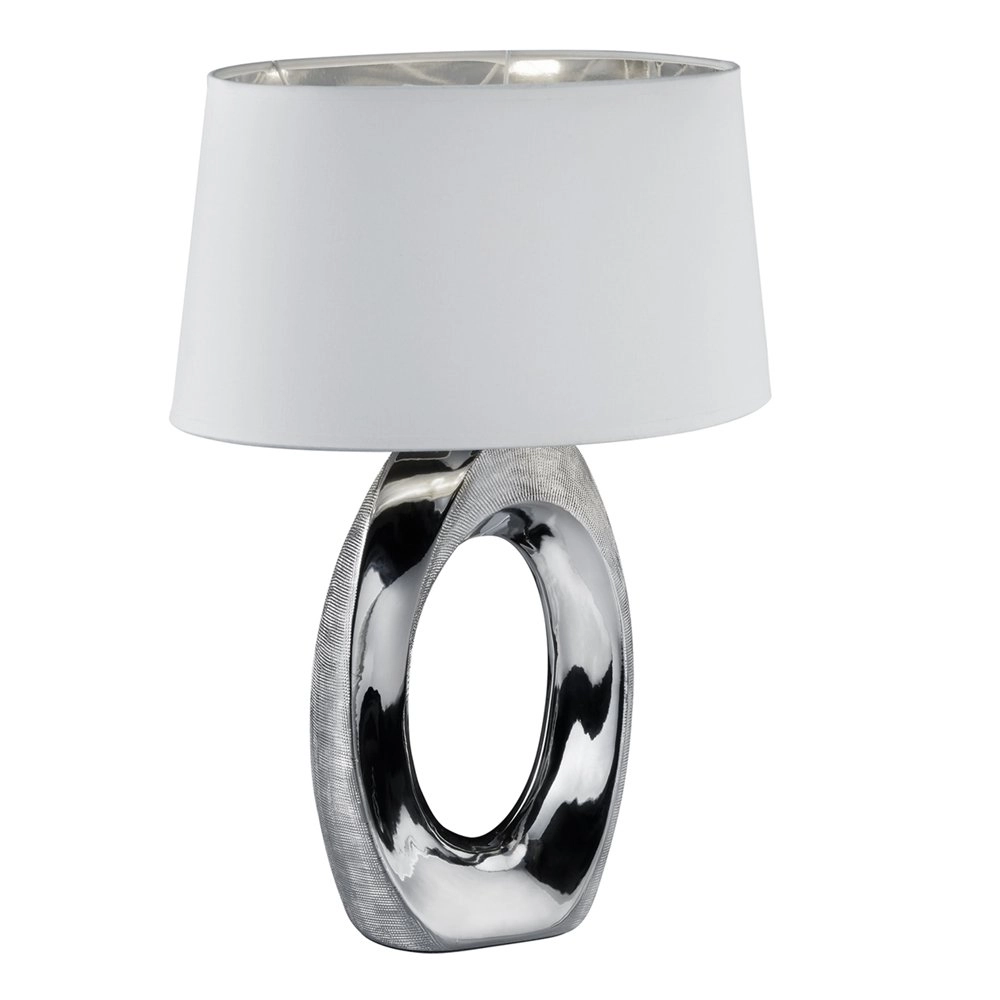 Lampe de table Taba 52cm chromé avec blanc