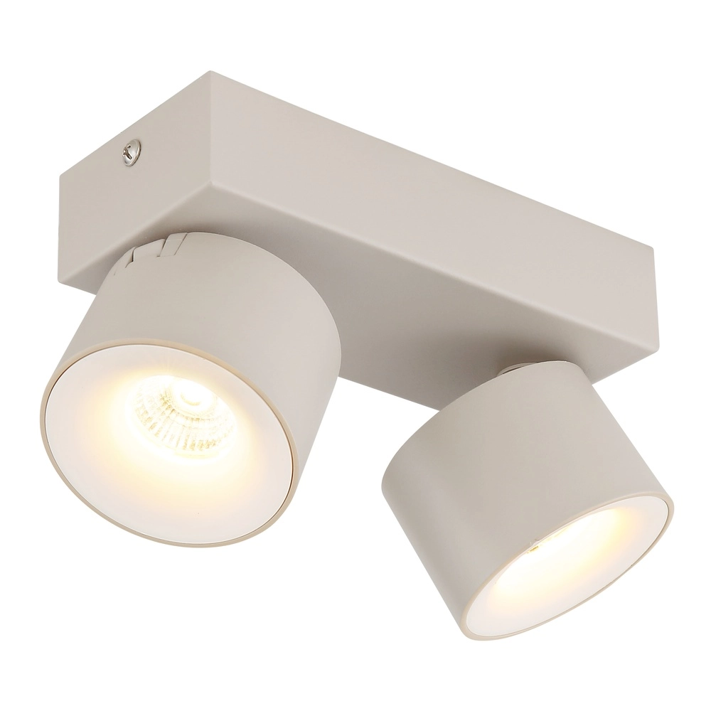 Spot de plafond à 2 lumières Rae brun sable