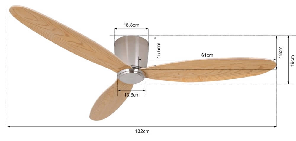 Ventilateur de plafond en bois Airfusion Radar Ø132cm Beacon 9333509102373