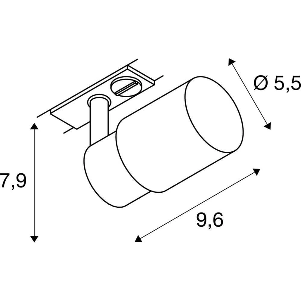 Spot ferroviaire Puri 2.0 Tube Blanc 1 phase SLV 4024163294829