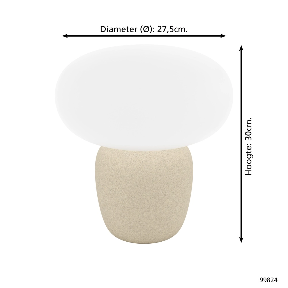 Lampe de table beige Cahuama Ø 30cm - 1x E27 Eglo 9002759998240