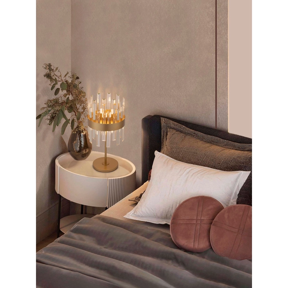 Lampe de table dorée Crown Ø 25cm