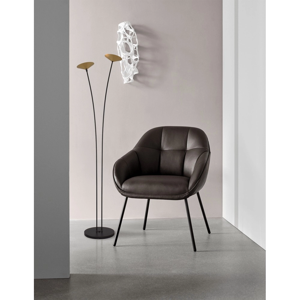 Lampe sur pied à deux lumières Ceppo noir avec or Masterlight 8718121348032