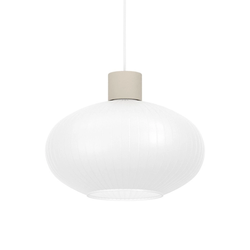 Lampe pendante de conception Dasmina brun sable avec blanc Ø 25 cm