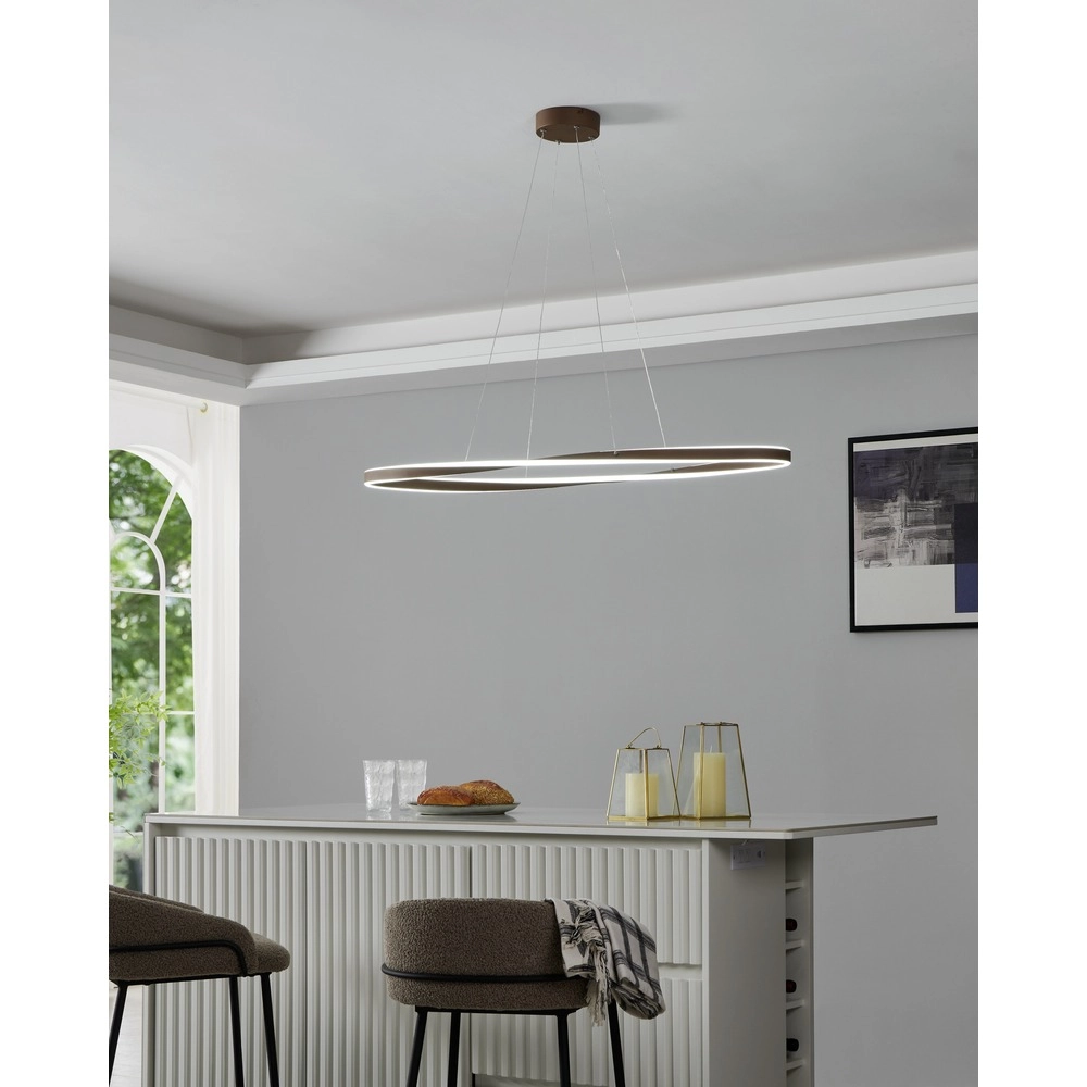 Lampe pendante de conception Camerota Ovale en bronze foncé Eglo 9008606391271