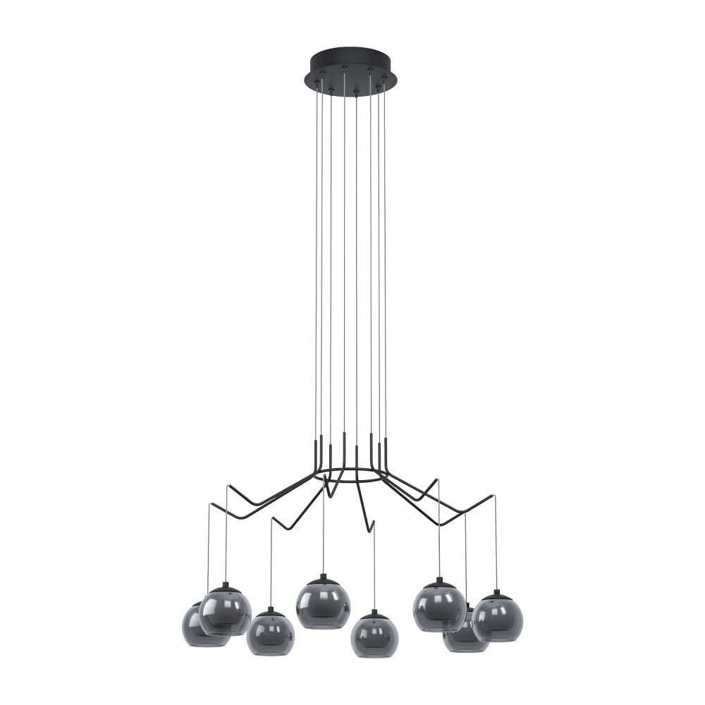 Lampe suspendue 8 lumières Rovigana noir Stars of Light 9002759395117