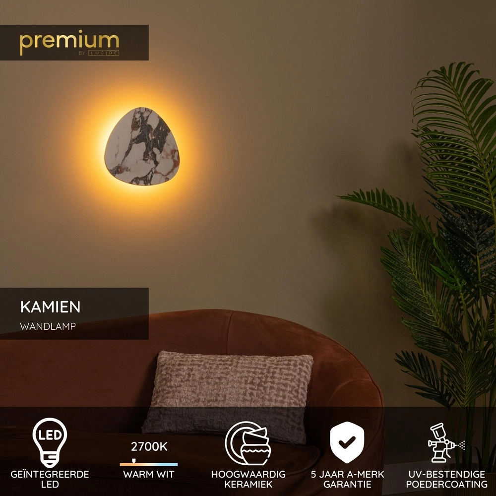 Lampe murale unique Kamien marbre 30 cm Premium by Lucide 5411212421258