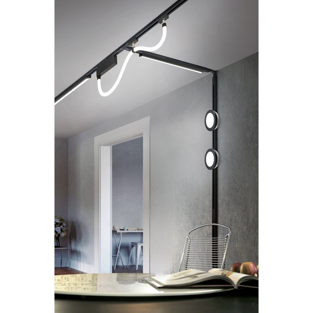 Tuyau d’éclairage sur rail Tube noir 92cm 2 phases Trio 4017807667400