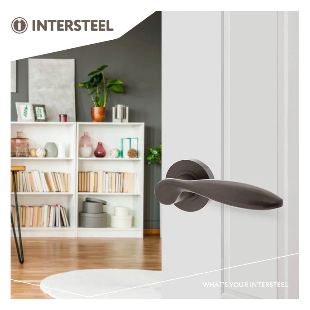 Poignée de porte profilée George rond anthracite Intersteel 8714186539514