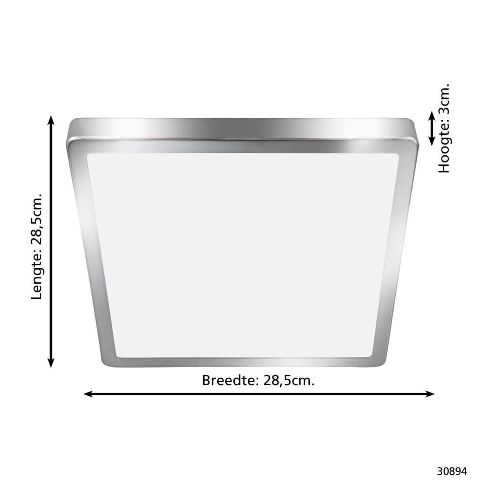 Plafonnier carré Fueva 5 Acier inoxydable 4000K Eglo 9002759308940