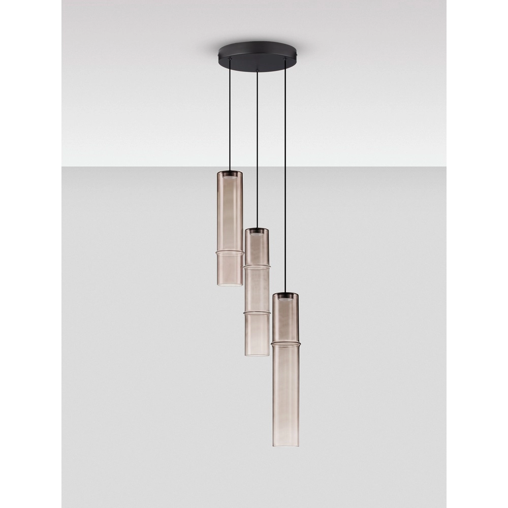 Suspension unique Sano Verre fumé à 3 lumières Lyora 5212017474032