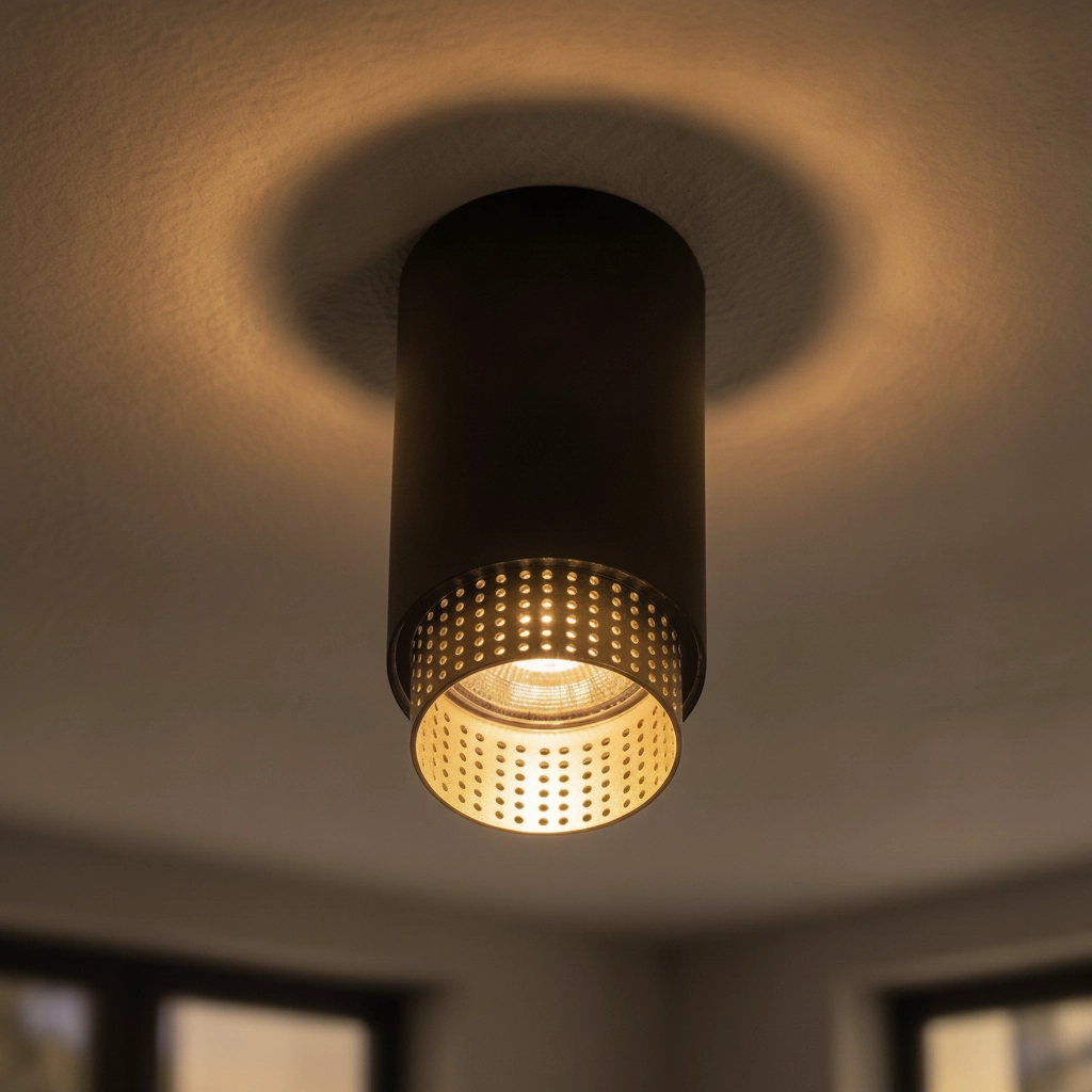 Spot de plafond Nessi noir avec or