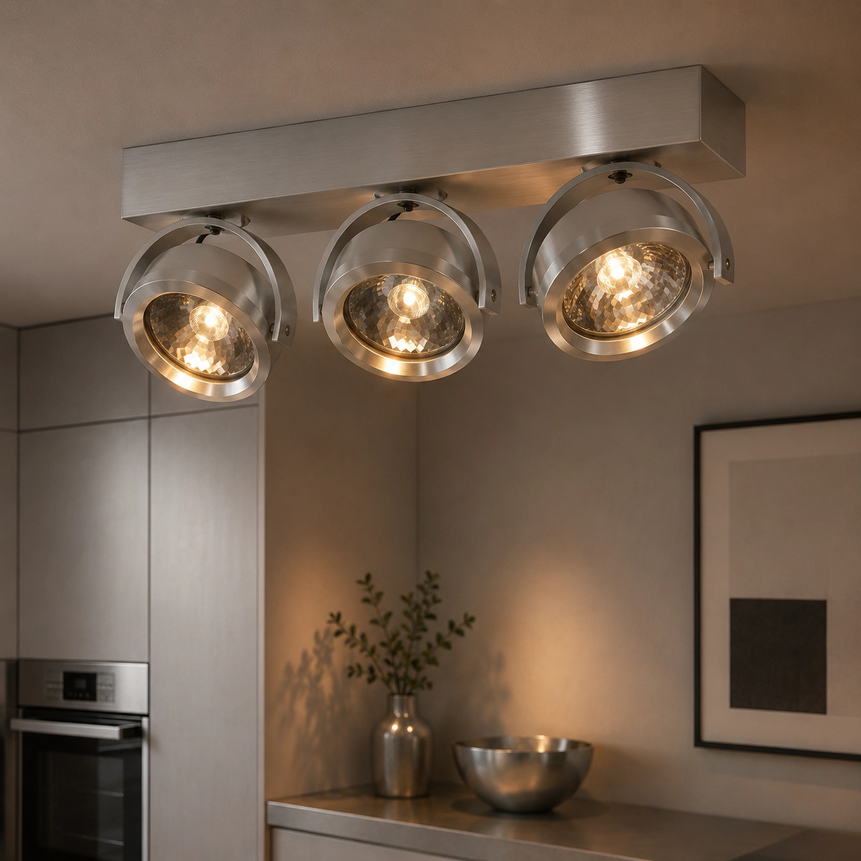 Spot LED Dutchess 3x13w - 2700K - 40cm gris métal