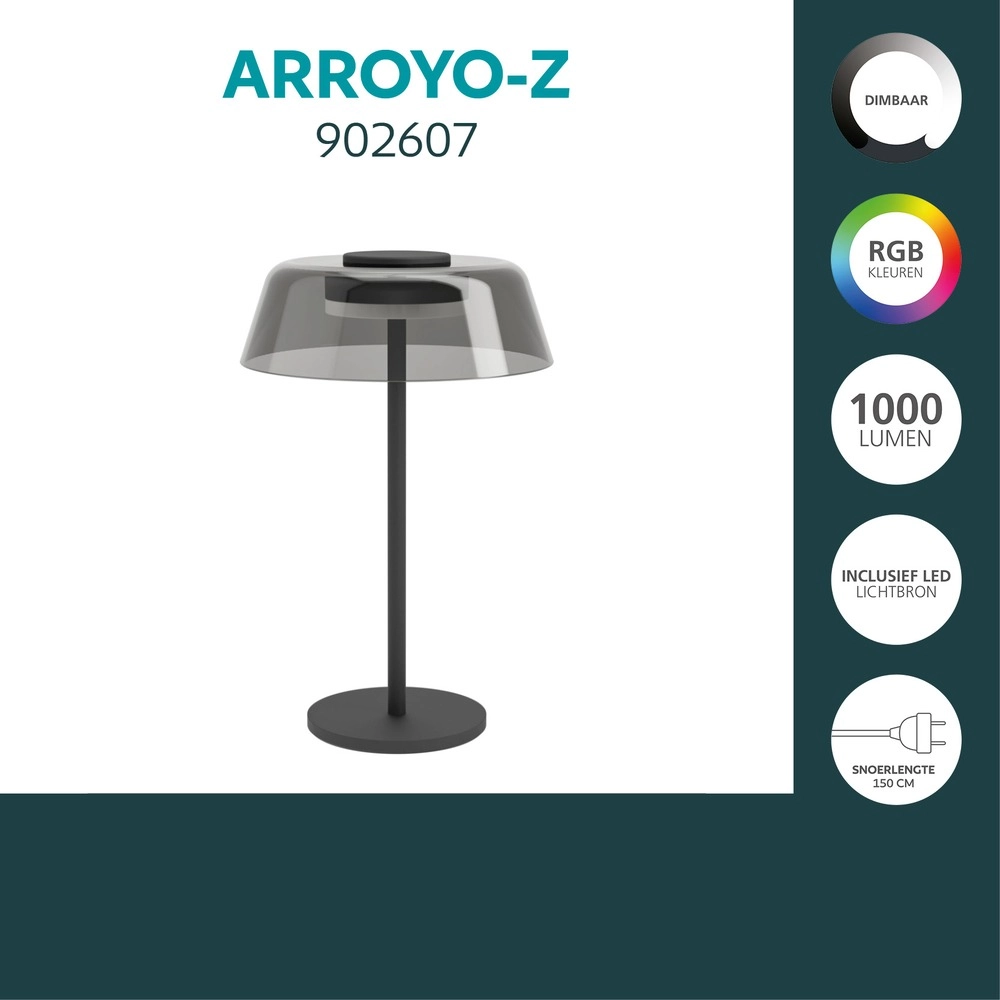 Lampe de table intelligente Arroyo-Z Noir Eglo 9008606390304