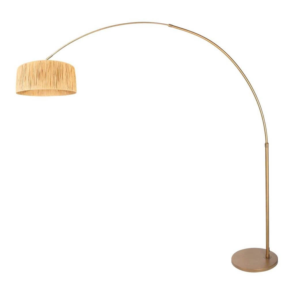 Lampe à arc Sparkled Light bronze avec abat-jour de couleur paille Steinhauer 8712746179842