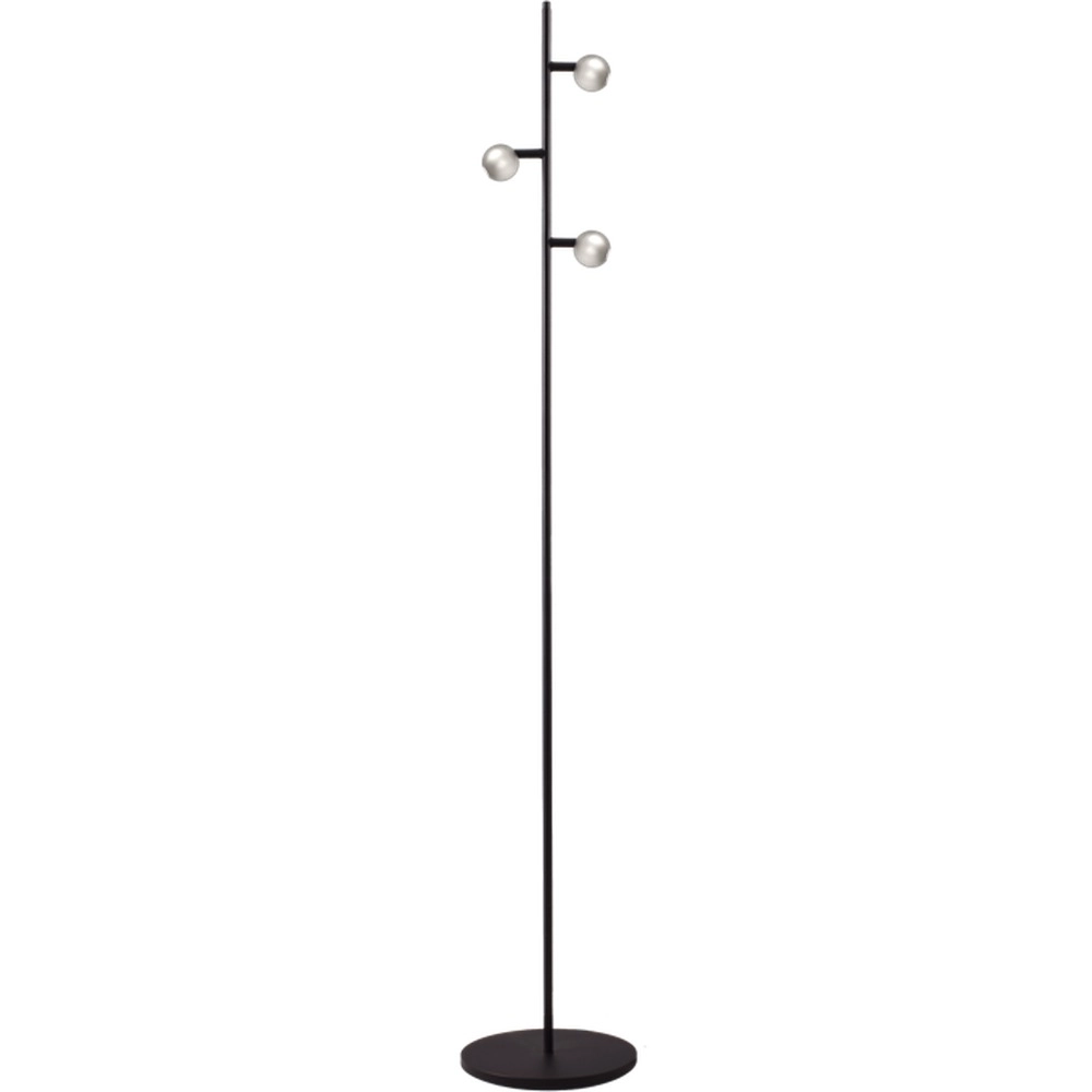 Lampe de pied à 3 lumières Talana noir avec du nickel