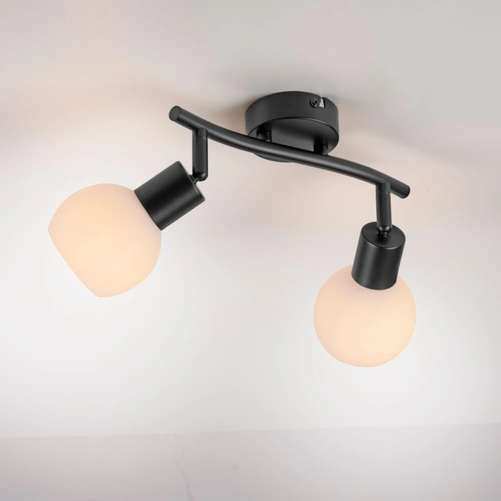 Plafonnier noir Loki 2 lumières Just Light 4043689000769