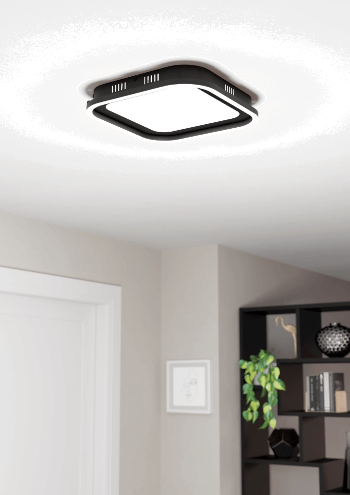 Plafonnier noir Calagrano 38x38 Eglo 9008606245000