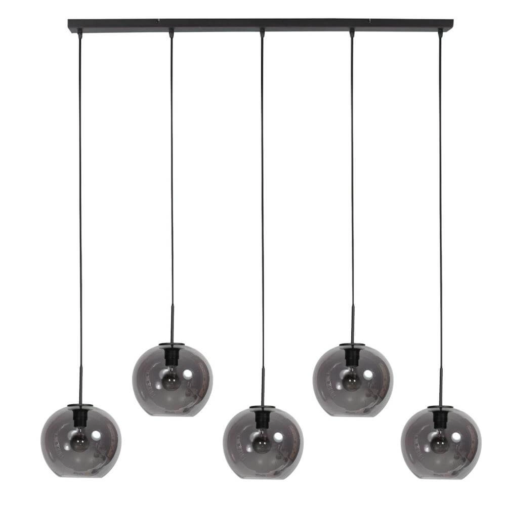 Suspension HaloSwap Noir avec boule de verre fumé Steinhauer 8712746179668