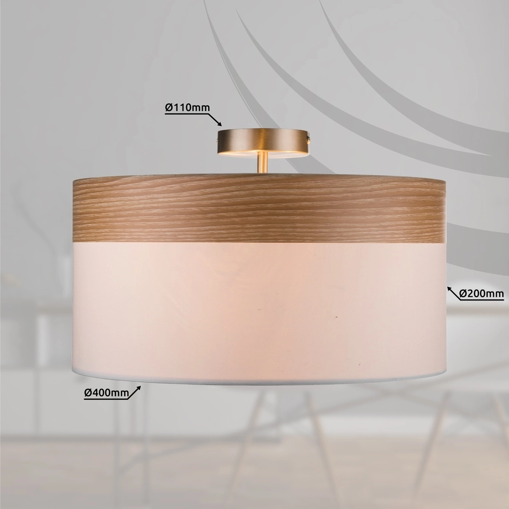 Lampe de plafond Chipsy avec un aspect bois Ø 40cm Globo 9007371334827