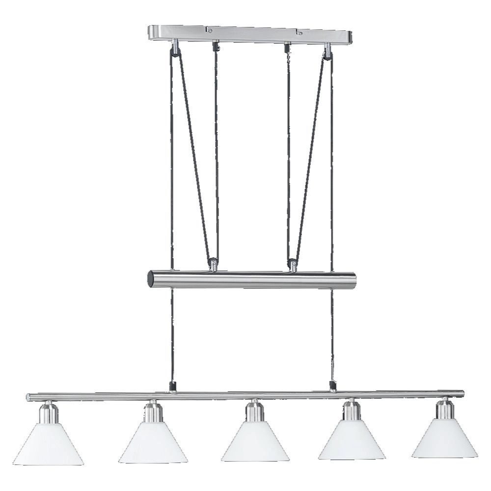 Suspension moderne Series 3751 5 lumières nickel mat