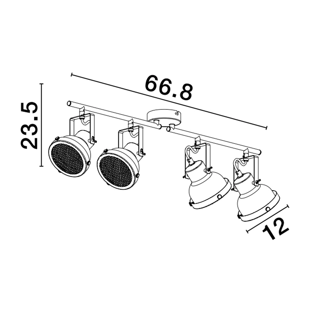 Plafonnier Ruvi 4 lumières noir Lyora 5212017446381