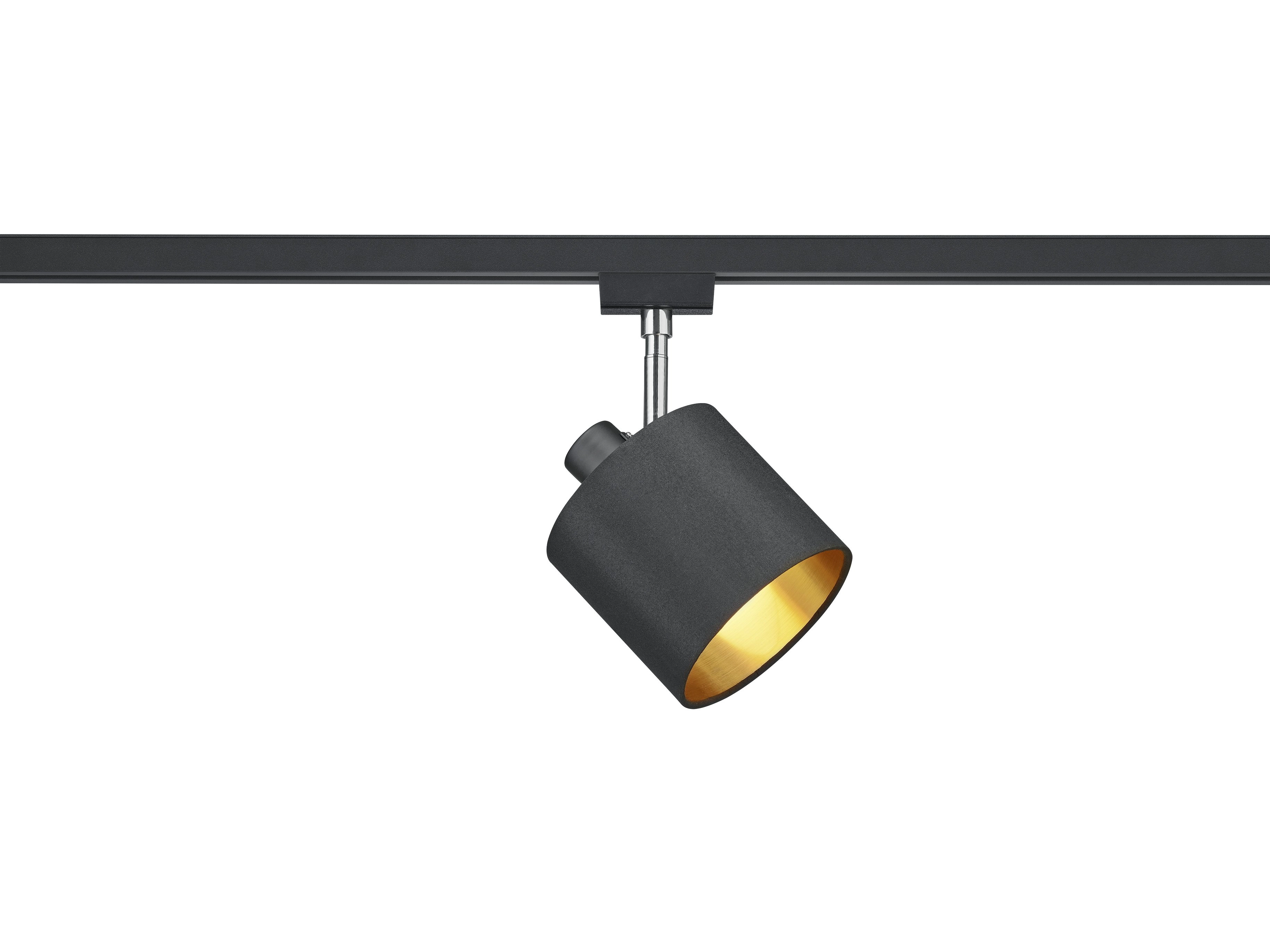 Lampe sur rail à 2 phases Duoline noir avec de l'or Lampe sur rail à 2 phases Duoline noir avec de l'or