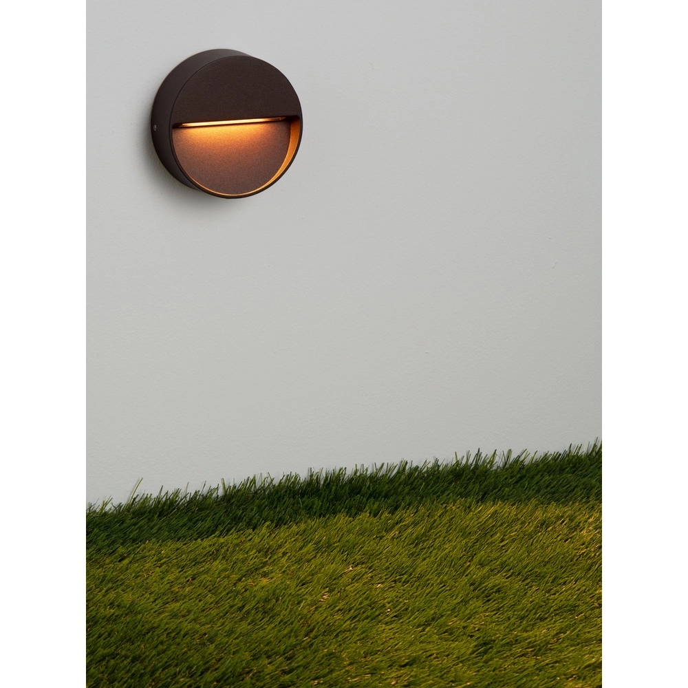 Lampe murale ronde Sete Brun rouille Lyora 5212017497932