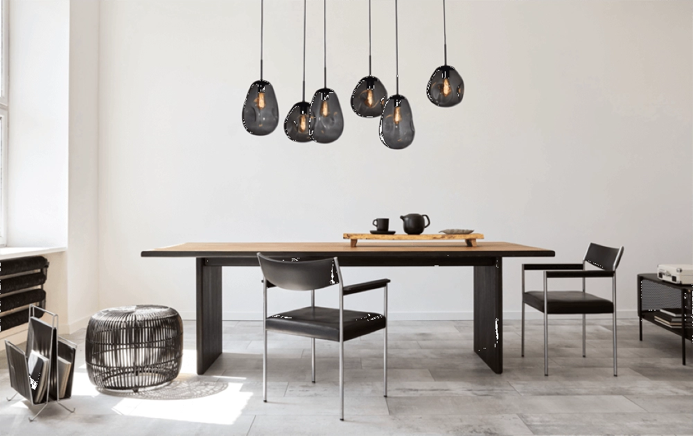 Lampe suspendue Lava 6x verre à fumée Masterlight 8718121286228