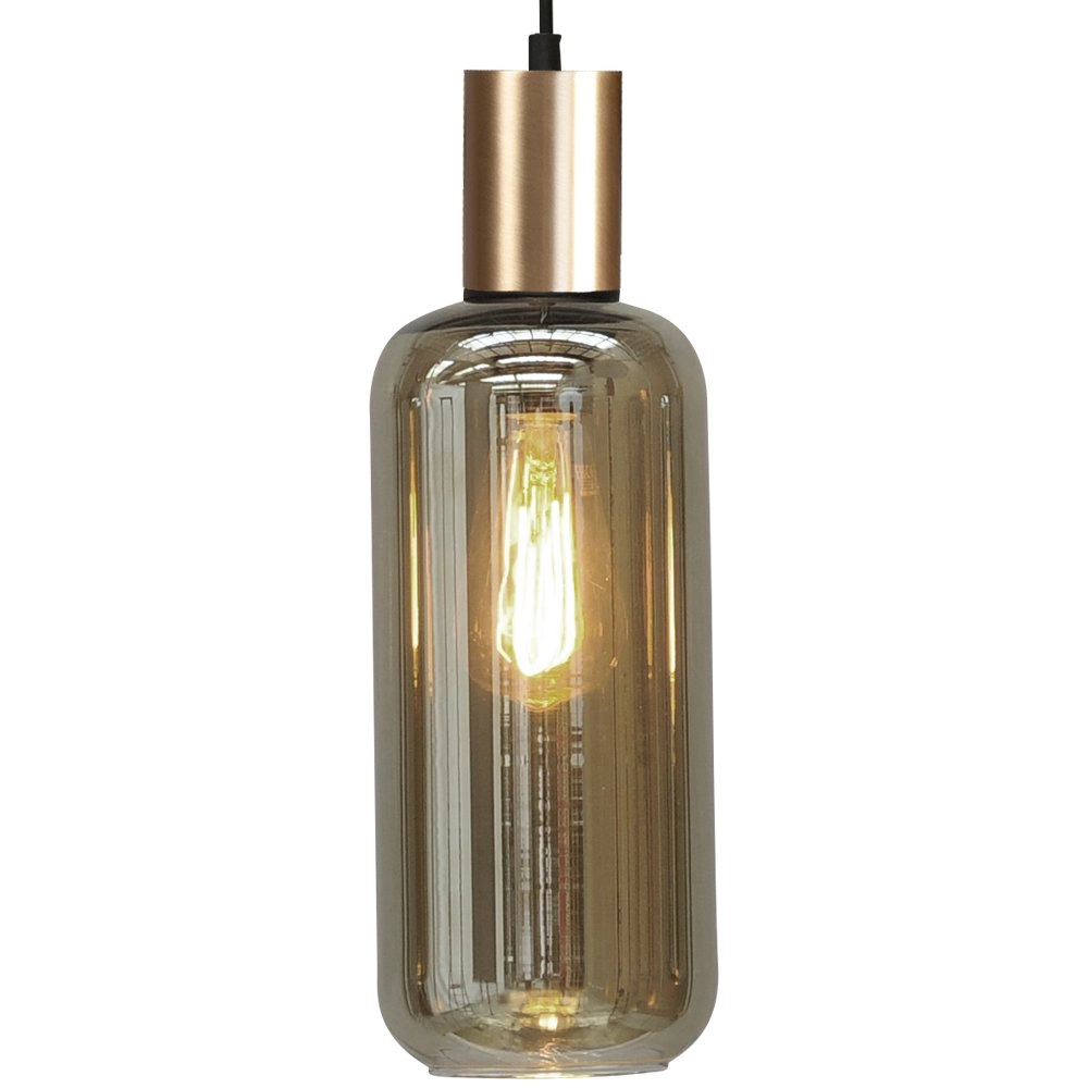 Lampe suspendue noire avec de l'or Bounty Verre cylindrique à 3 lumières Masterlight 8718121247724
