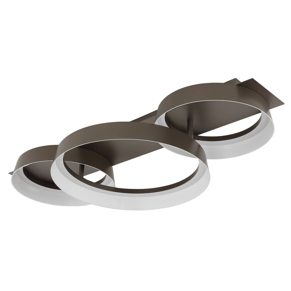 Lampe de plafond élégante Syrakus Café brun 3 anneaux Globo 9007371576081