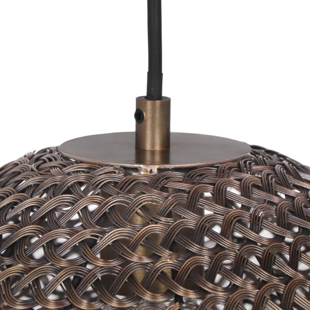 Lampe suspendue en rotin noir Kamara Ø 36 cm Trio 4017807617344