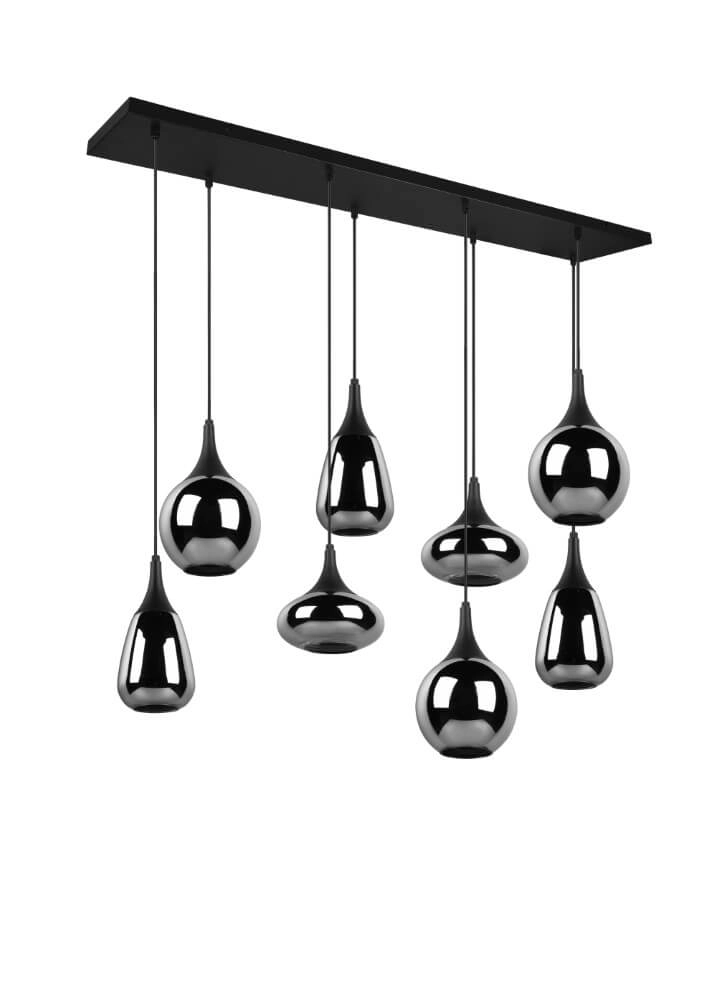 Lampe suspendue 8 lumières Lumina avec verre fumé Trio 4017807542301