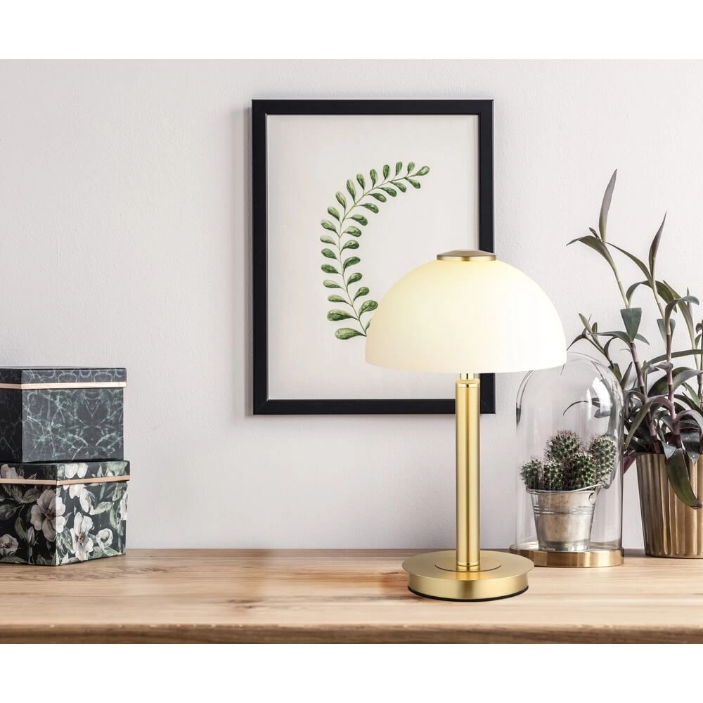 Lampe de table Uldin Or avec verre blanc Globo 9007371465729