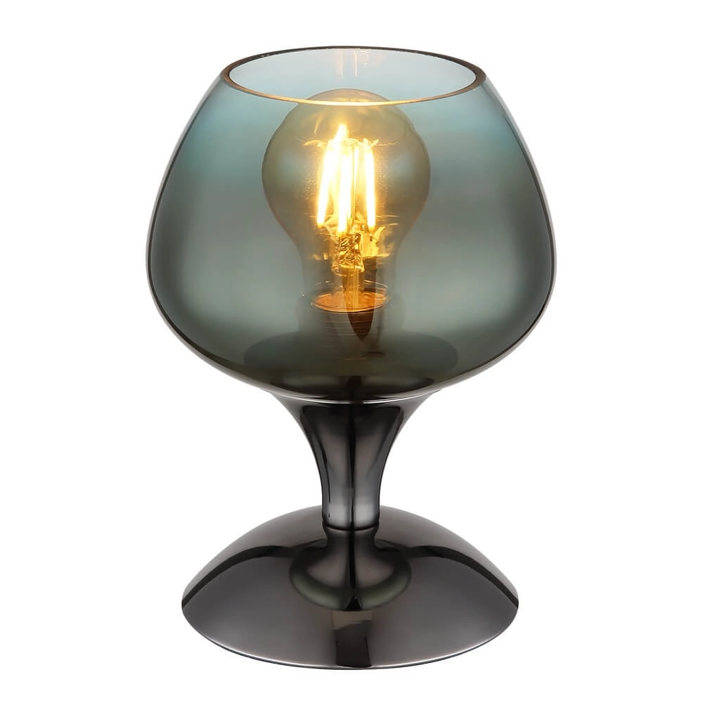 Lampe de table en bronze Maxy avec verre vert Ø 15cm