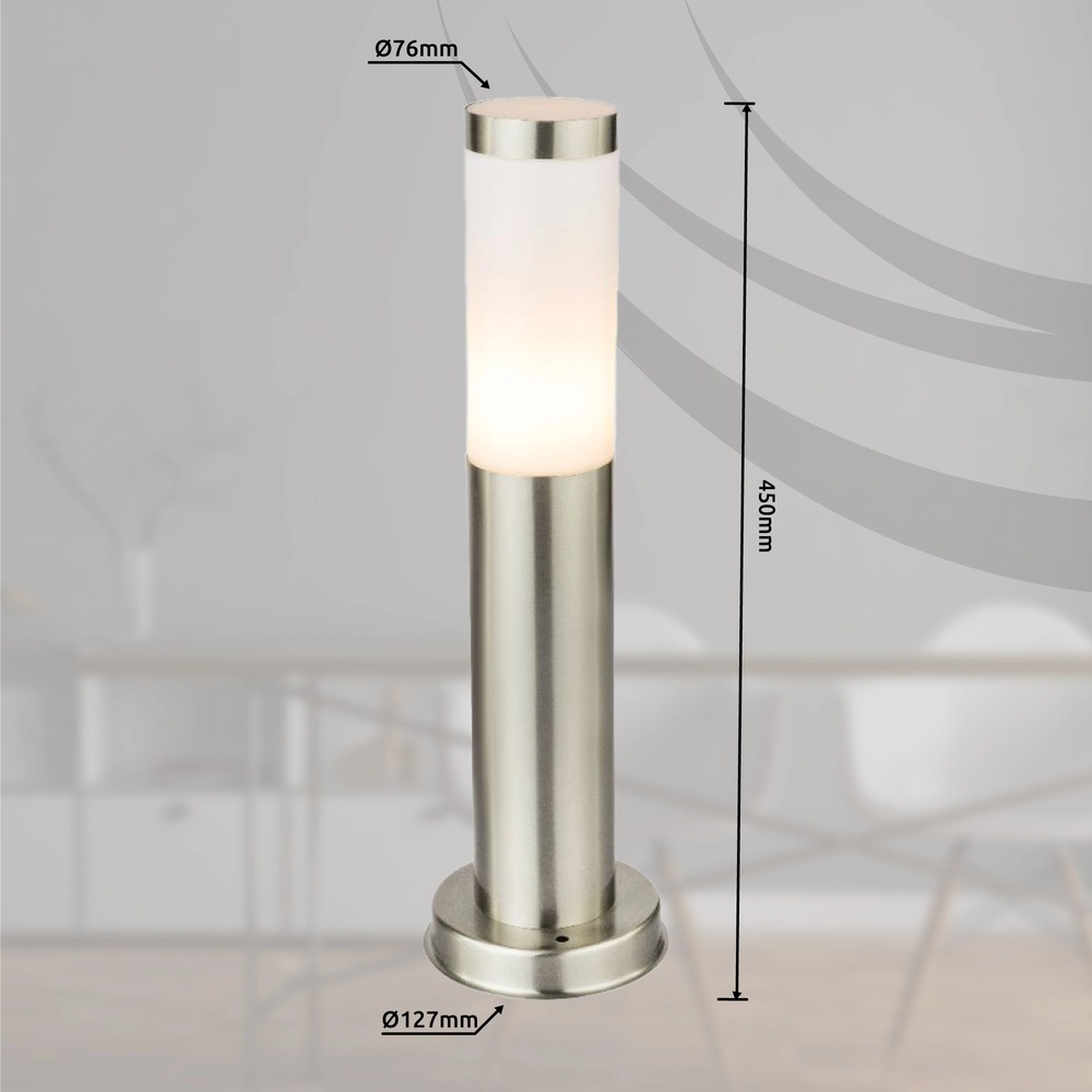 Lampe de jardin Boston Led Acier inoxydable avec blanc - 8,8W - 3000K Globo 9007371291328