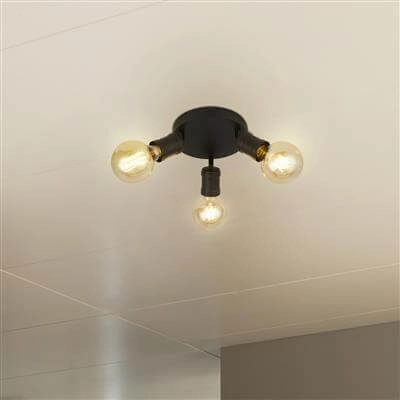 Plafonnier Dance Disk 3 lumières noir Searchlight 5053423188706