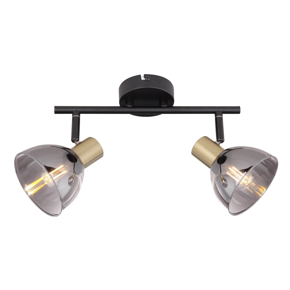 Lampe de plafond à design Jay 2-light noir avec fumée Globo 9007371396399