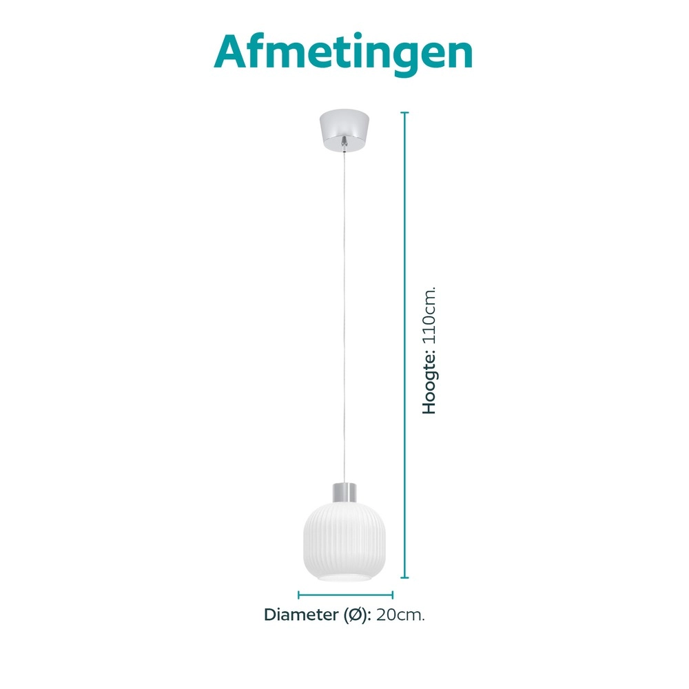 Lampe pendante de conception Dasmina chrome avec blanc Ø 20cm Eglo 9008606406289