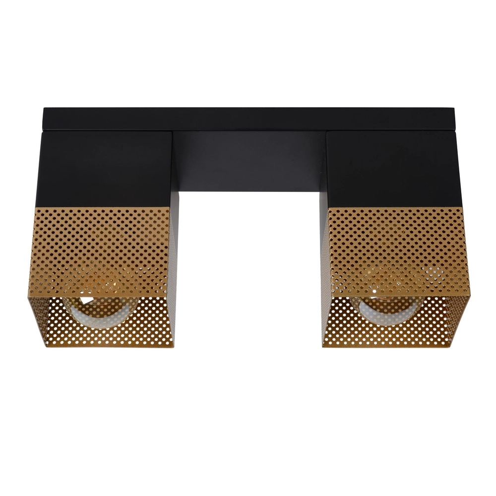 Lampe de plafond à design Renate noir avec or