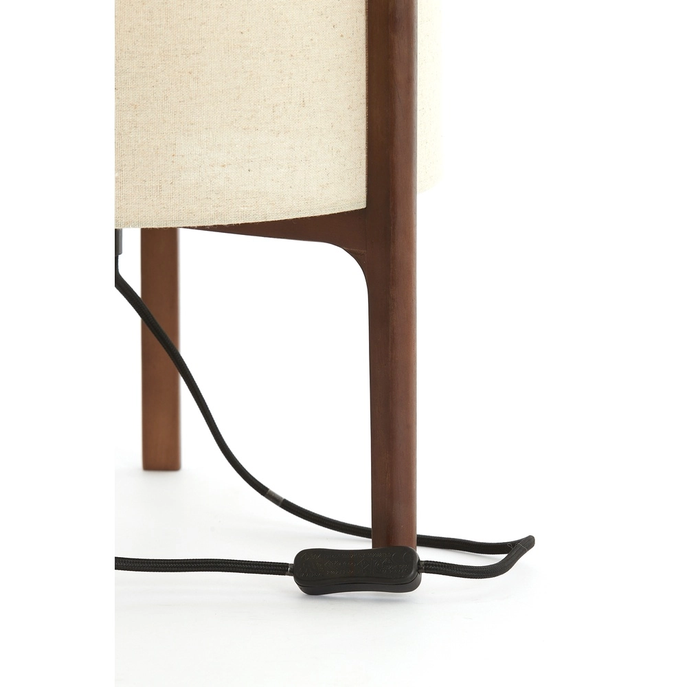 Lampe de table Litto Ø 35cm - noyer avec lin naturel Light & Living 8717807792718