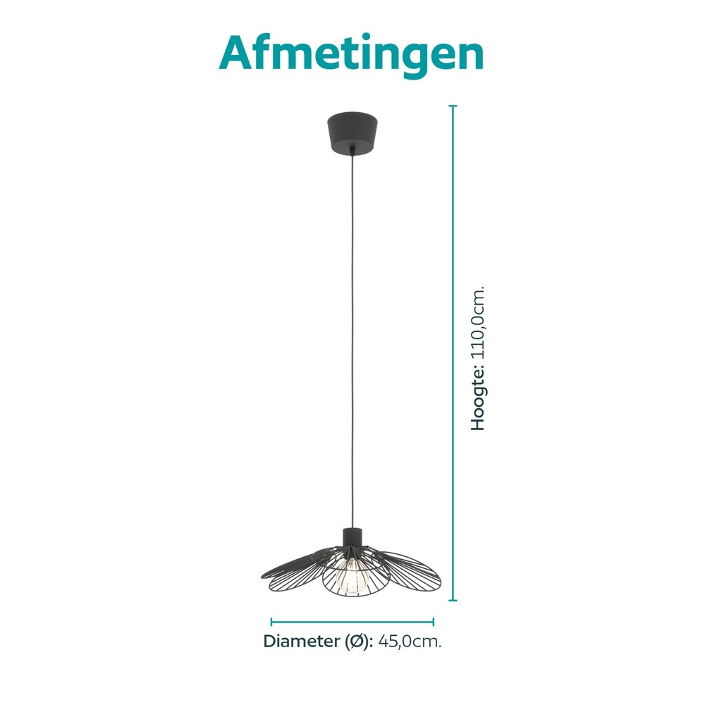 Lampe suspendue Binacua noir Ø 45cm Eglo 9008606405909